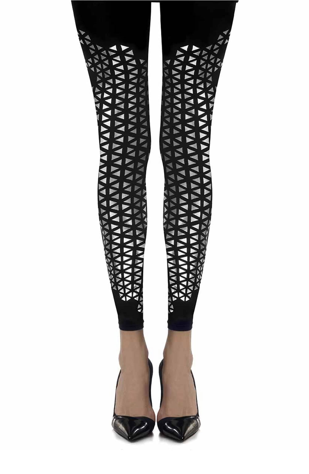 Zohara "Beat Goes On" Black Print Footless Tights