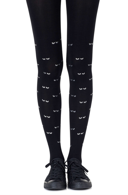 Zohara "Daydreaming" Silver Print Tights