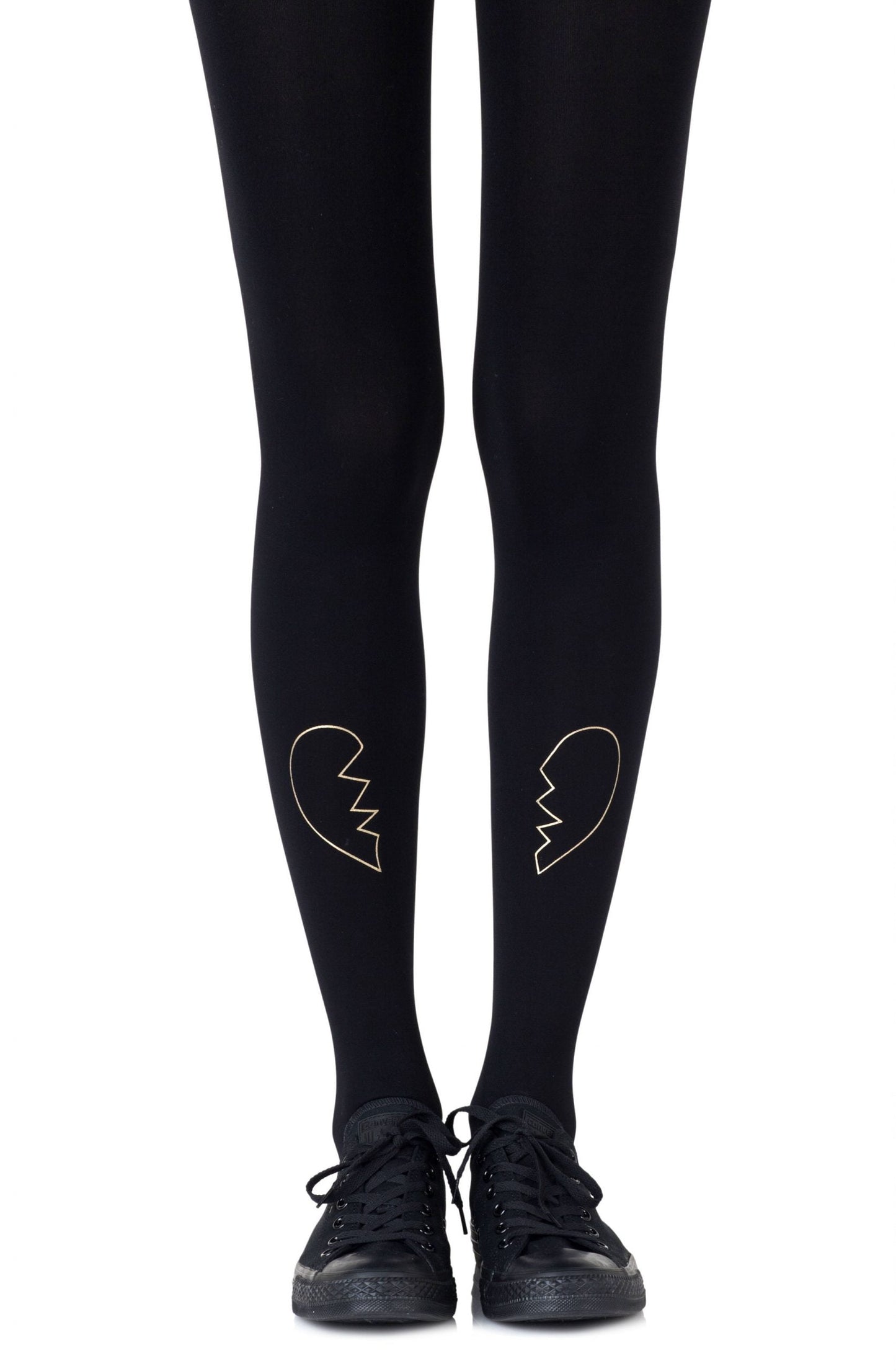 Zohara "Heartbreaker" Gold Print Tights